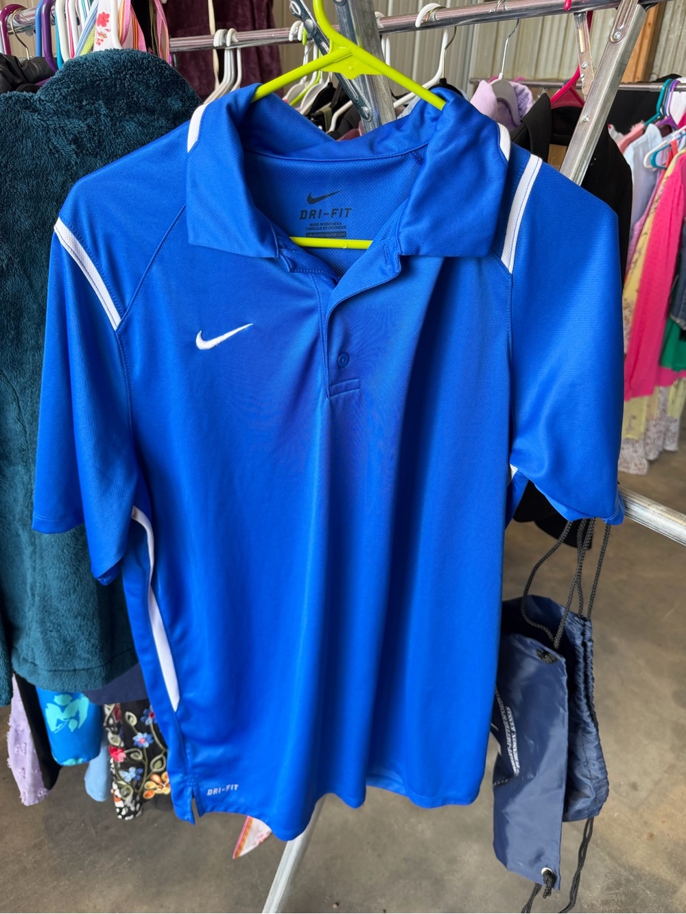 Nike Blue White Dri-FIT Polo Shirt